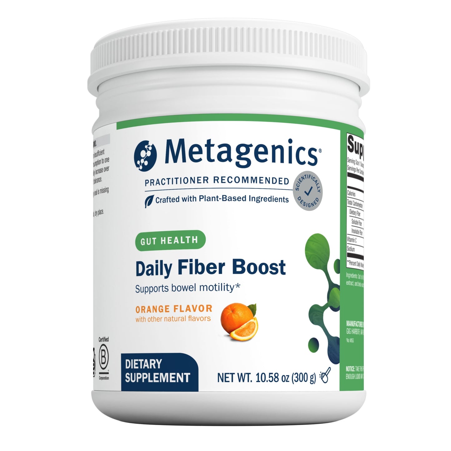 Metagenics Herbulk Powder - 7 Grams Dietary Fiber - Fiber Support Supplement* - Intestinal Health* - Non-GMO, Gluten-Free & Vegetarian - Orange Flavor - 10.58 oz