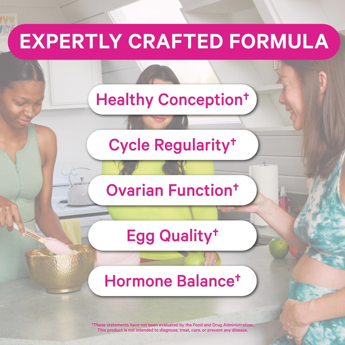 Pink Stork Fertility Supplements for Women - Prenatal Multivitamin with Ovulation, Conception, & Hormone Balance Support - 17 Vitamins & Inositol, Ashwagandha, & Vitex - 60 Capsules