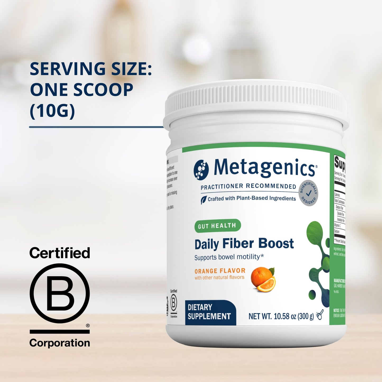 Metagenics Herbulk Powder - 7 Grams Dietary Fiber - Fiber Support Supplement* - Intestinal Health* - Non-GMO, Gluten-Free & Vegetarian - Orange Flavor - 10.58 oz