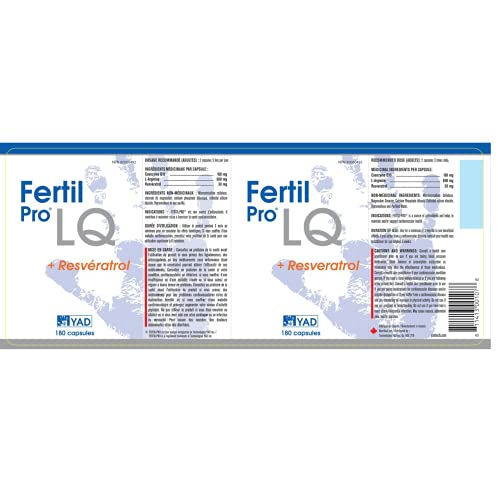 Fertil Pro LQ - Coenzyme Coq10, L-arginine + Resveratrol Antioxidants and Anti-Inflammatory Support Natural Fertility Support Supplement for Women (180 Pills - 1 Month Supply)
