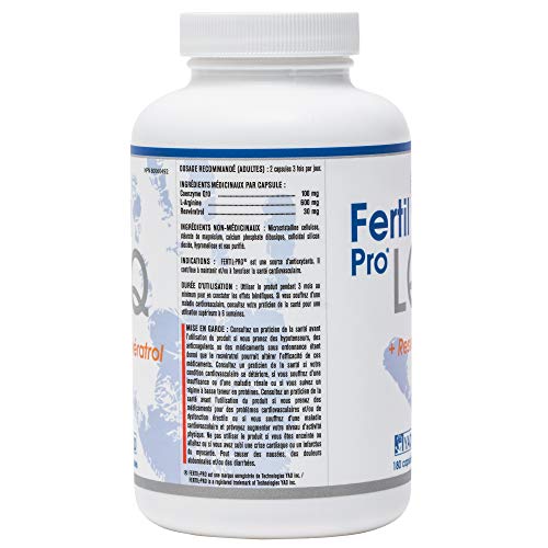 Fertil Pro LQ - Coenzyme Coq10, L-arginine + Resveratrol Antioxidants and Anti-Inflammatory Support Natural Fertility Support Supplement for Women (180 Pills - 1 Month Supply)