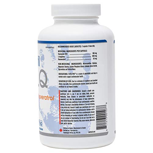 Fertil Pro LQ - Coenzyme Coq10, L-arginine + Resveratrol Antioxidants and Anti-Inflammatory Support Natural Fertility Support Supplement for Women (180 Pills - 1 Month Supply)