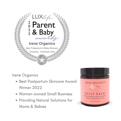 Organic Belly Butter by Irene Organics - Anti Stretch Mark Belly Balm For Pregnancy and Postpartum 4oz