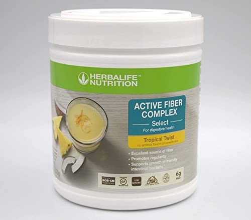 HERBALIFE Active Fiber Complex Select: Tropical Twist 270g for Digestive Health, No Artificial Flavors or Sweeteners, Gluten-Free, Made with Non-GM Ingredients, Certified Vegetarian