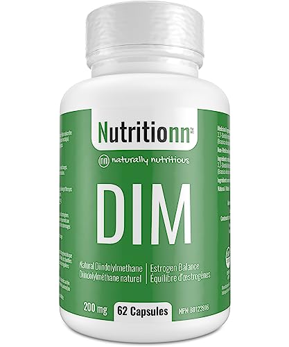DIM Supplement for Women and Men by Nutritionn - Promotes Estrogen Balance and Metabolism - 200 mg Capsules of Natural Diindolylmethane (DIM) - 62 Servings