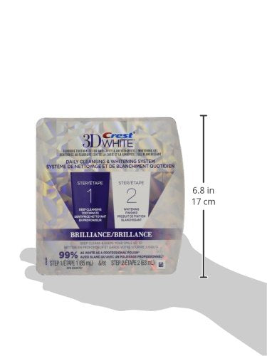 Crest 3D White Brilliance Toothpaste and Whitening Gel 2 Step System - 85 ml and 63 ml Tubes, packaging may vary