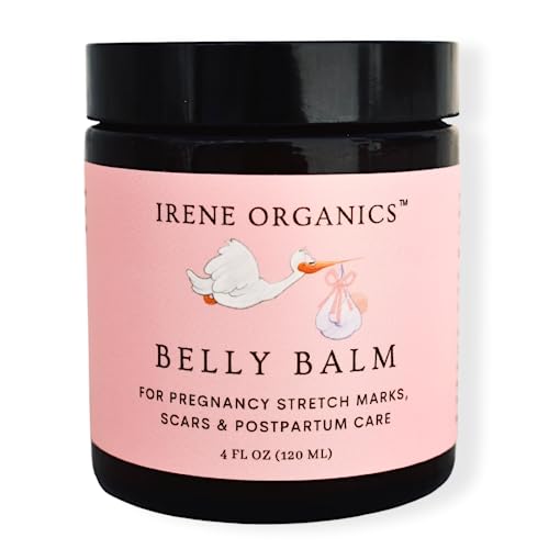 Organic Belly Butter by Irene Organics - Anti Stretch Mark Belly Balm For Pregnancy and Postpartum 4oz