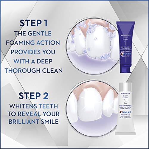 Crest 3D White Brilliance Toothpaste and Whitening Gel 2 Step System - 85 ml and 63 ml Tubes, packaging may vary