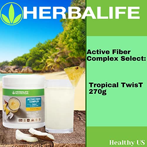 HERBALIFE Active Fiber Complex Select: Tropical Twist 270g for Digestive Health, No Artificial Flavors or Sweeteners, Gluten-Free, Made with Non-GM Ingredients, Certified Vegetarian