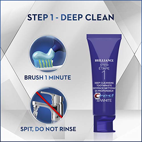 Crest 3D White Brilliance Toothpaste and Whitening Gel 2 Step System - 85 ml and 63 ml Tubes, packaging may vary