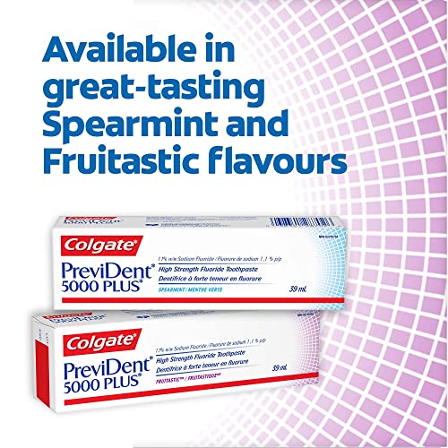Colgate PreviDent 5000 Plus Care Toothpaste - Fruitastic Fruity Taste - Fluoride Dentifrice for Enamel Protection, Sensitive Teeth Relief - Travel Size. 39 mL