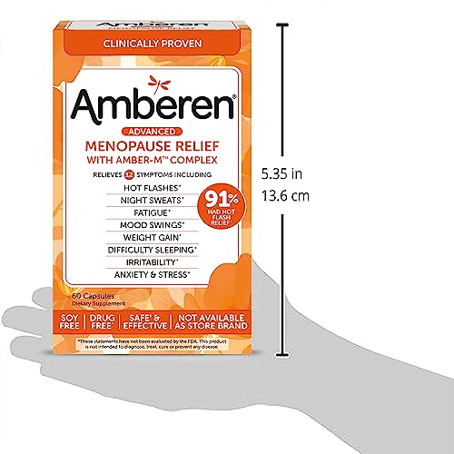 Amberen: Safe Multi-Symptom Menopause Relief Clinically Shown to Relieve 12 Menopause Symptoms: Hot Flashes, Night Sweats, Mood Swings, Low Energy and More. 1 Month Supply