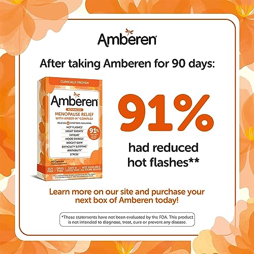 Amberen: Safe Multi-Symptom Menopause Relief Clinically Shown to Relieve 12 Menopause Symptoms: Hot Flashes, Night Sweats, Mood Swings, Low Energy and More. 1 Month Supply