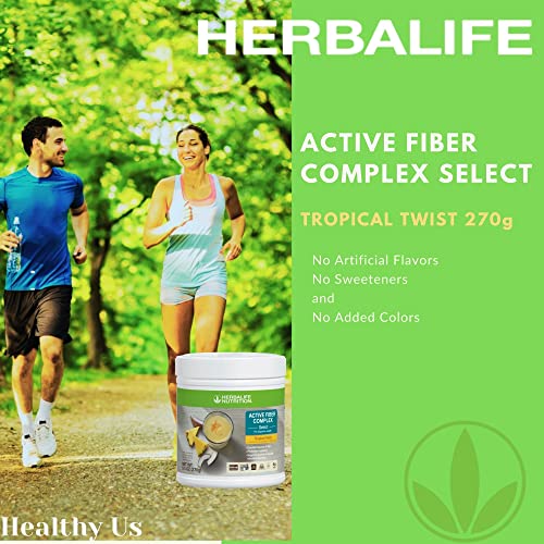 HERBALIFE Active Fiber Complex Select: Tropical Twist 270g for Digestive Health, No Artificial Flavors or Sweeteners, Gluten-Free, Made with Non-GM Ingredients, Certified Vegetarian