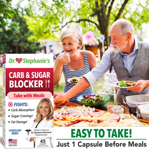 Pharmaganics Dr. Stephanie's Mealtime Carb & Sugar Blocker - Berberine & Gymnena Supplement - Reduces Digested Carbs & Weight