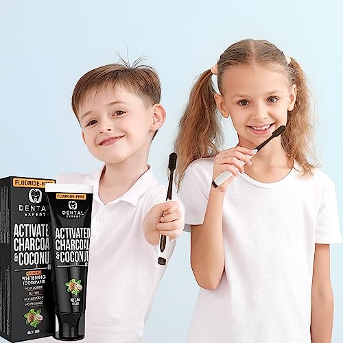 Activated Charcoal Teeth Whitening Toothpaste - DESTROYS BAD BREATH - Best Natural Black Tooth Paste Kit - MINT FLAVOR - Herbal Decay Treatment - REMOVES COFFEE STAINS