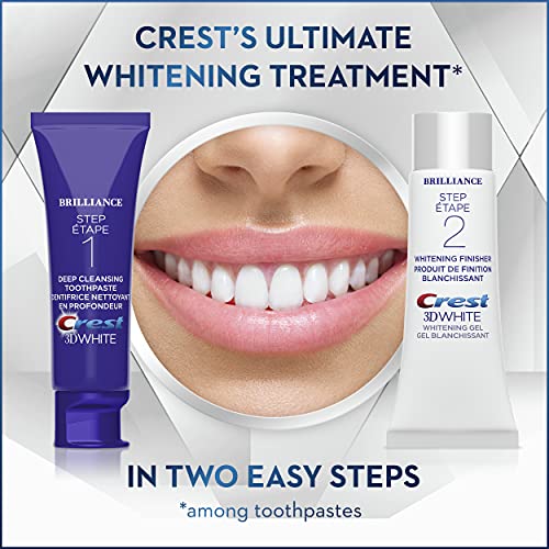 Crest 3D White Brilliance Toothpaste and Whitening Gel 2 Step System - 85 ml and 63 ml Tubes, packaging may vary