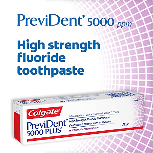 Colgate PreviDent 5000 Plus Care Toothpaste - Fruitastic Fruity Taste - Fluoride Dentifrice for Enamel Protection, Sensitive Teeth Relief - Travel Size. 39 mL