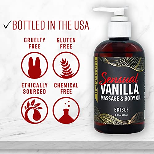 Edible Massage Oil for Massage Therapy, Huile Massage, Massage Oil for Sore Muscles, Massage Lotion, Massage Oils for Body Massage, Sensual Massage Oil, Massage Oil for Couples -260 ml