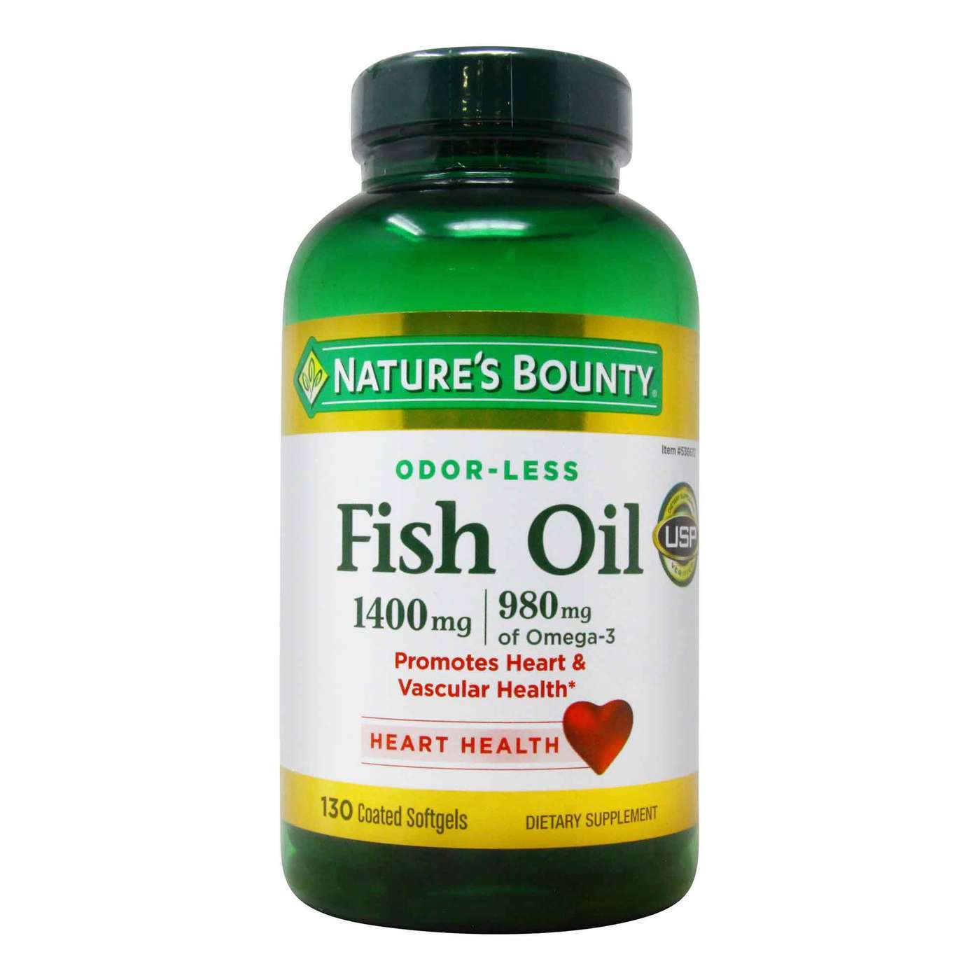 Nature's Bounty Fish Oil 1400 mg, 130 Coated Softgels