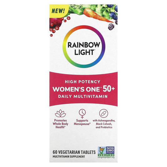 Rainbow Light
Women's One 50+, Daily Multivitamin, High Potency , 60 Vegetarian Tablets