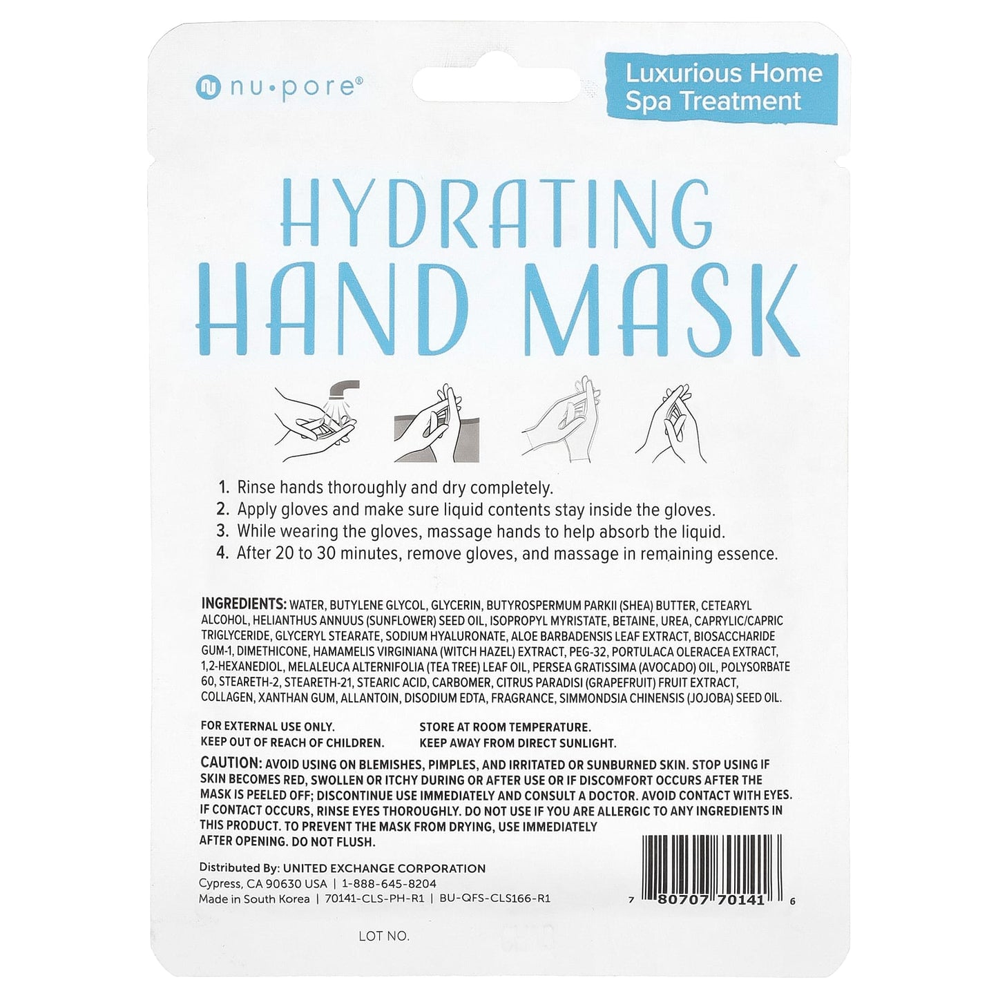 Nu-Pore
Hydrating Hand Mask, 1 Pair