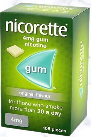 NICORETTE 4MG GUM NICOTINE, 105 PCS