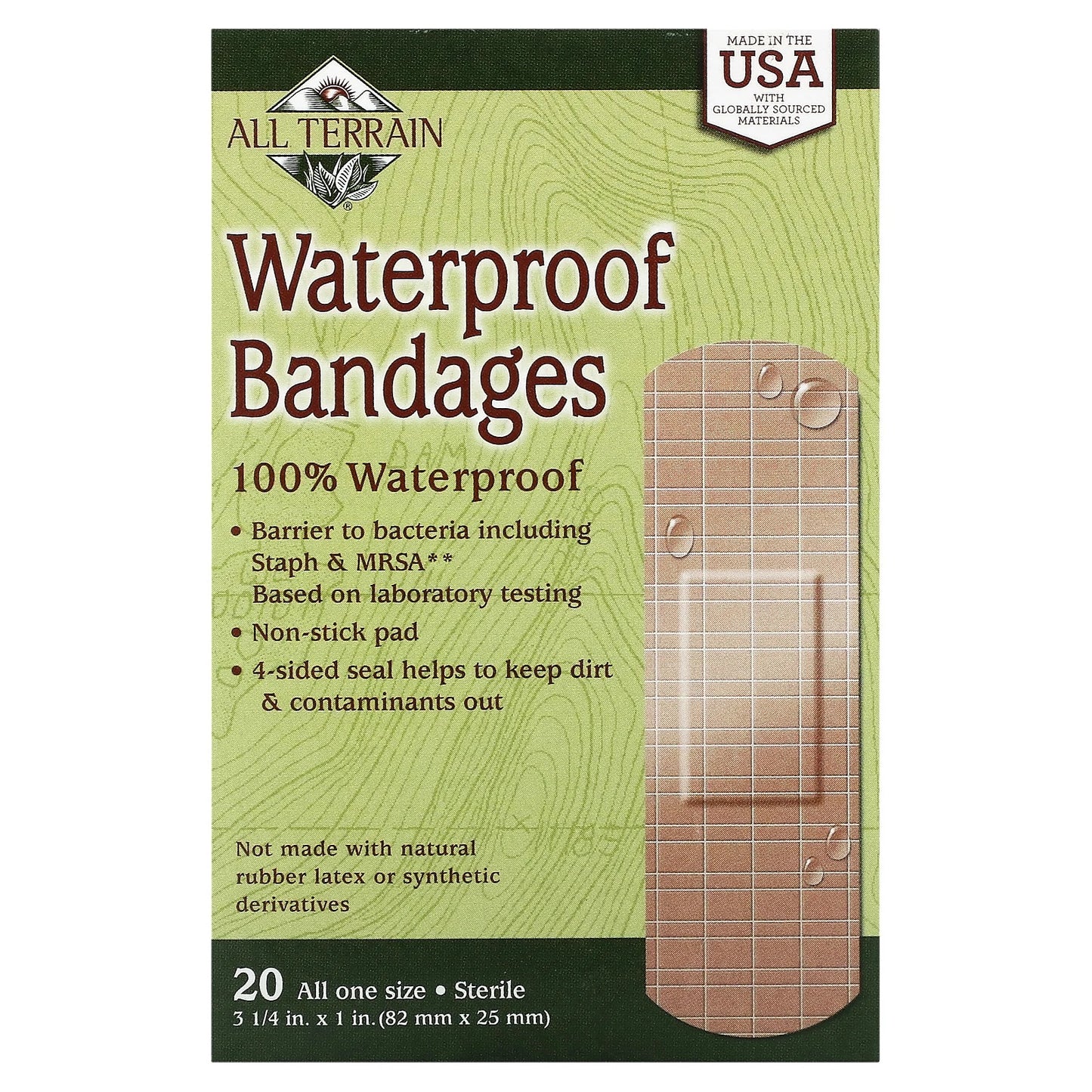 All Terrain
Waterproof Bandages, 20 Bandages