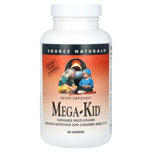 Source Naturals
Mega-Kid, Chewable Multi-Vitamin, Ages 2-10, Natural Berry, 60 Wafers