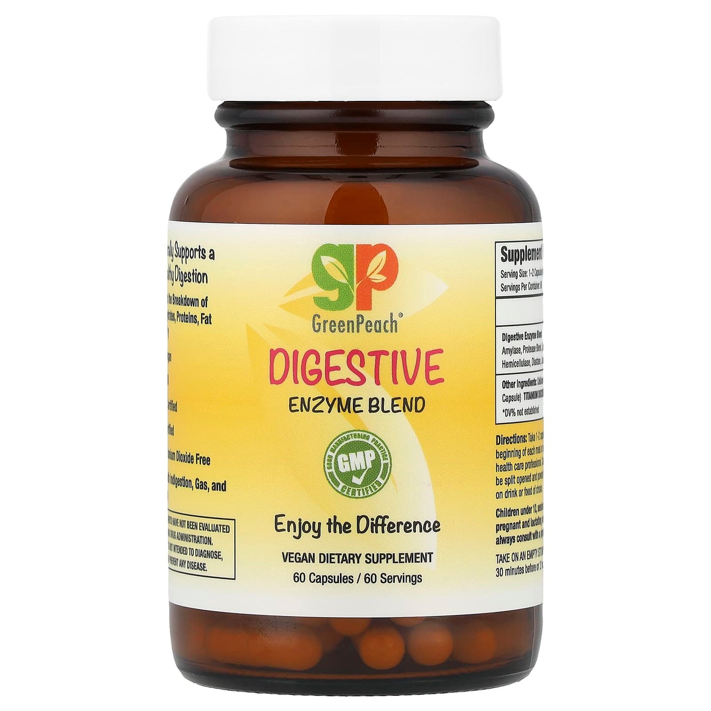 GreenPeach
Digestive Enzyme Blend, 60 Capsules