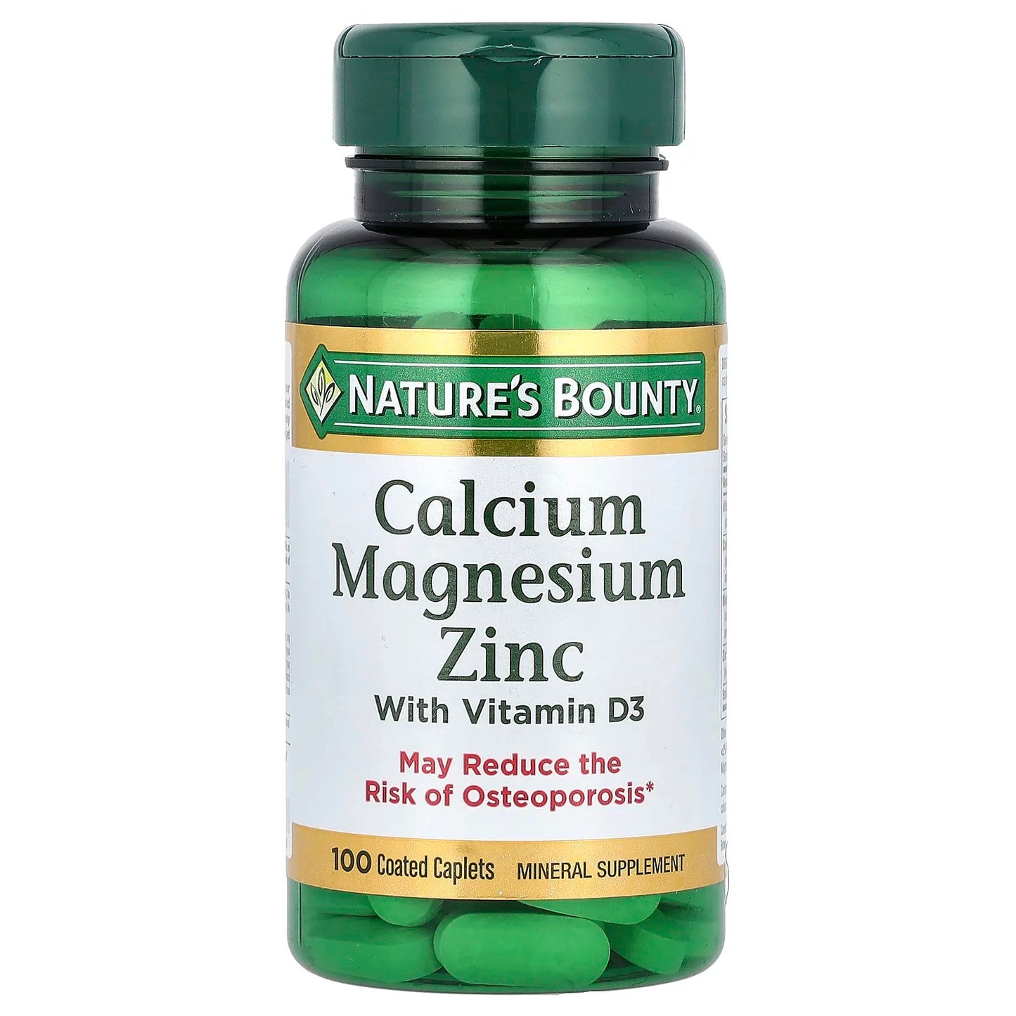 Nature's Bounty
Calcium Magnesium Zinc with Vitamin D3, 100 Coated Caplets