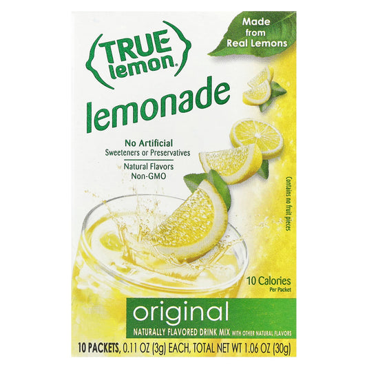 True Citrus
True Lemon®, Original Lemonade, 10 Packets, 0.11 oz (3 g) Each