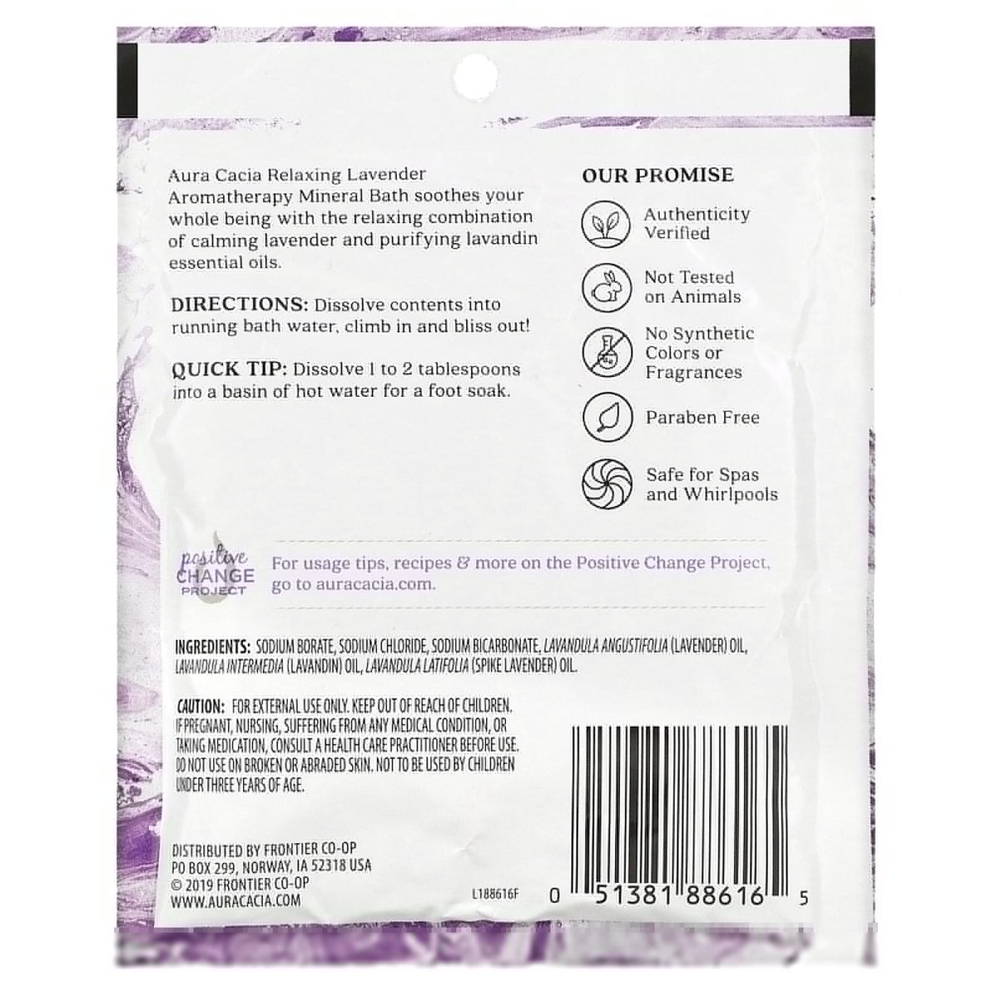 Auro cacia, Aromatherapy Mineral Bath, Relaxing Lavender, 2.5 oz (70.9 g)