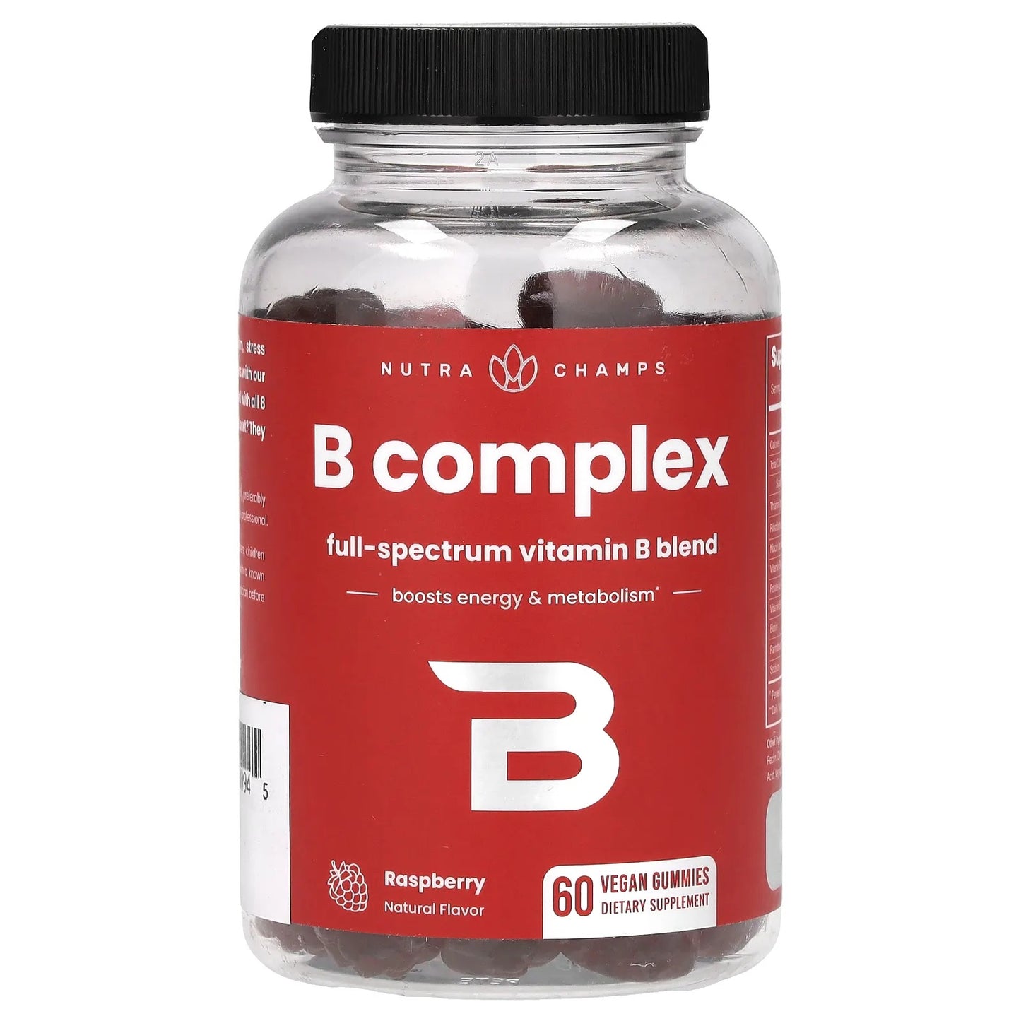 NutraChamps
B Complex, Raspberry, 60 Vegan Gummies