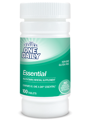 21ST CENTURY ONE DAILY ESSENTIAL MULTIVITAMIN/MINERAL SUPPLEMENT, 100 TABLETS