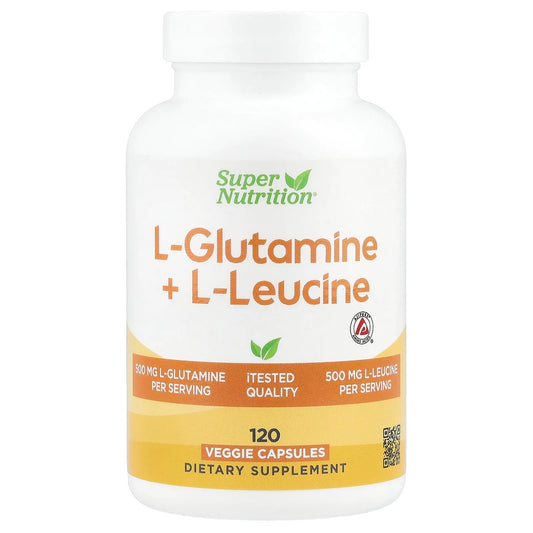 Super Nutrition
L-Glutamine + L-Leucine, 120 Veggie Capsules