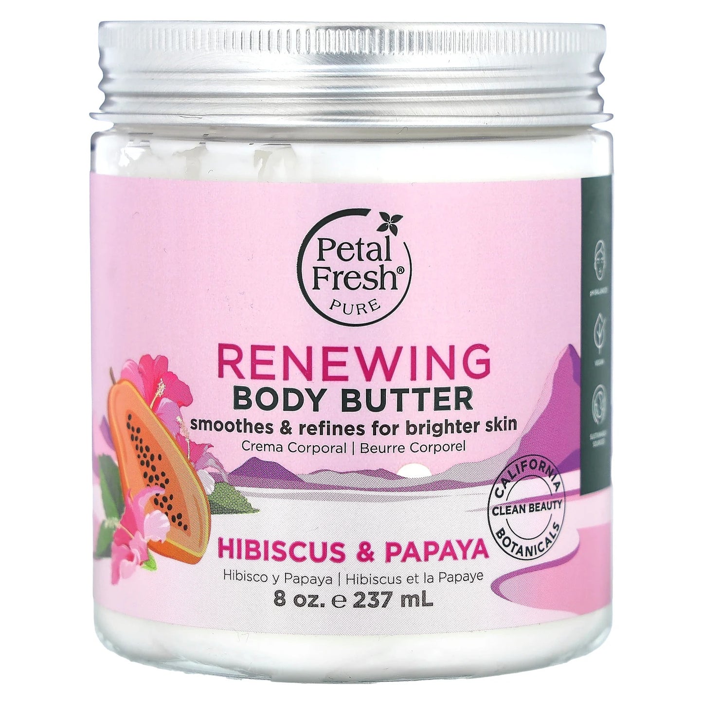 Petal Fresh
Pure, Renewing Body Butter, Hibiscus & Papaya, 8 oz (237 ml)