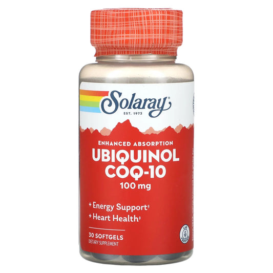 Solaray
Ubiquinol CoQ10, Enhanced Absorption, 100 mg, 30 Softgels