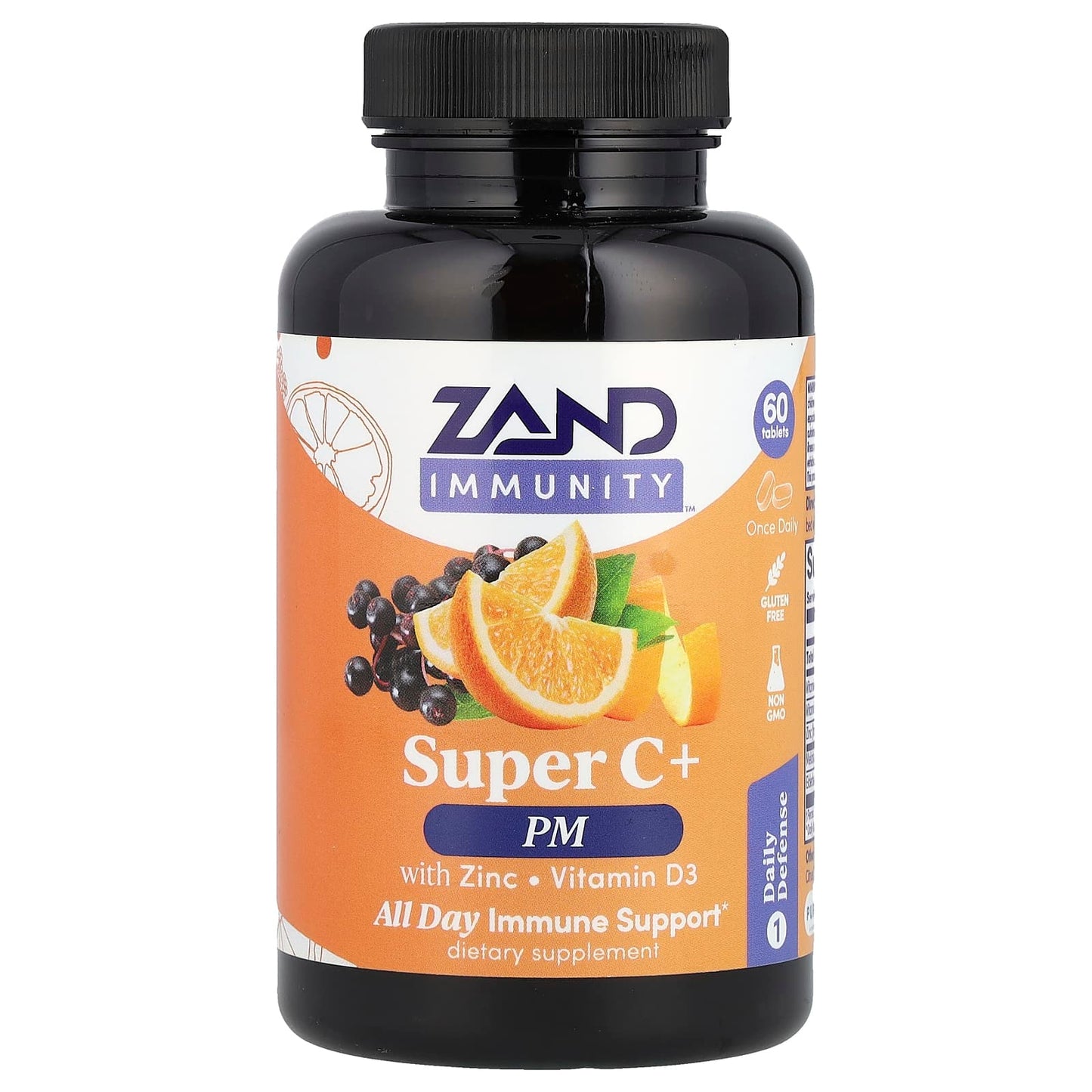 Zand
Immunity, Super C+ PM, With Zinc/Vitamin D3, 60 Tablets