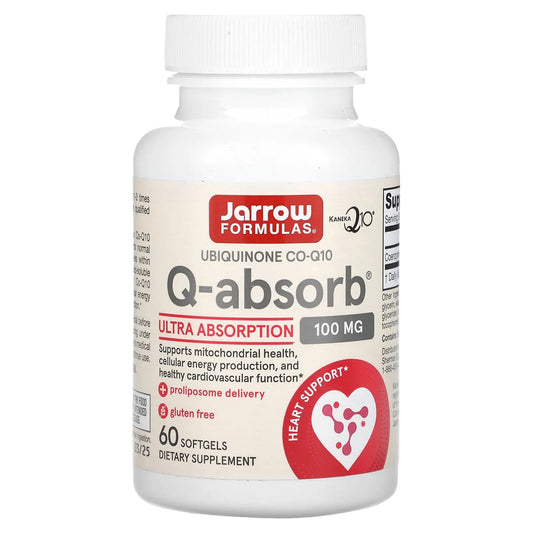 Jarrow Formulas
Q-Absorb, Ubiquinone CO-Q10, 100 mg, 60 Softgels