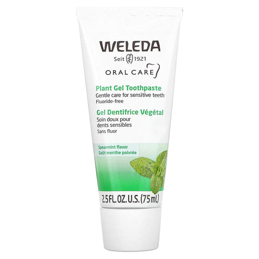 Weleda
Oral Care, Plant Gel Toothpaste, Fluoride Free, Spearmint, 2.5 fl oz (75 ml)