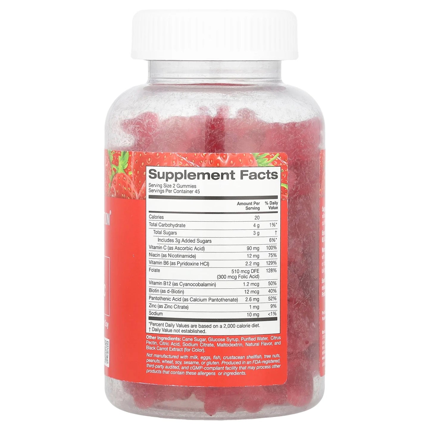 California Gold Nutrition
B Complex with Vitamin C and Zinc Gummies, Natural Strawberry, 90 Vegetarian Gummies