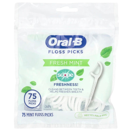 Oral-B
Scope Floss Picks, Fresh Mint, 75 Floss Picks