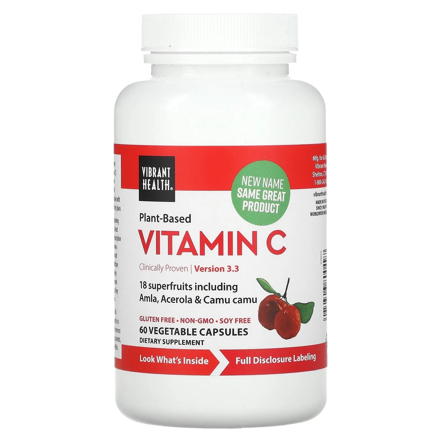 Vibrant Health
Plant-Based Vitamin C, 60 Vegetable Capsules