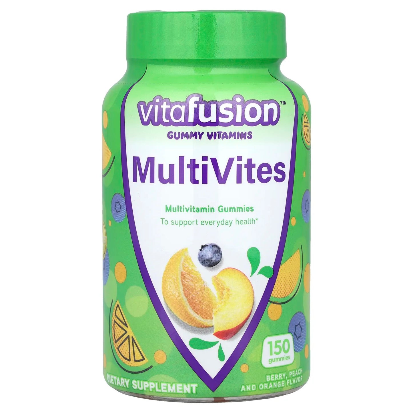 VitaFusion
MultiVites, Multivitamin Gummies, Berry, Peach and Orange , 150 Gummies