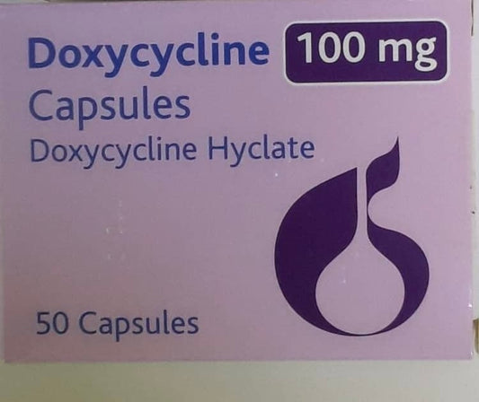 DOXYCYCLINE 100MG, 50 CAPSULES