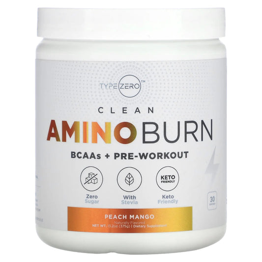 TypeZero
Clean Amino Burn, Peach Mango, 13.2 oz (375 g)