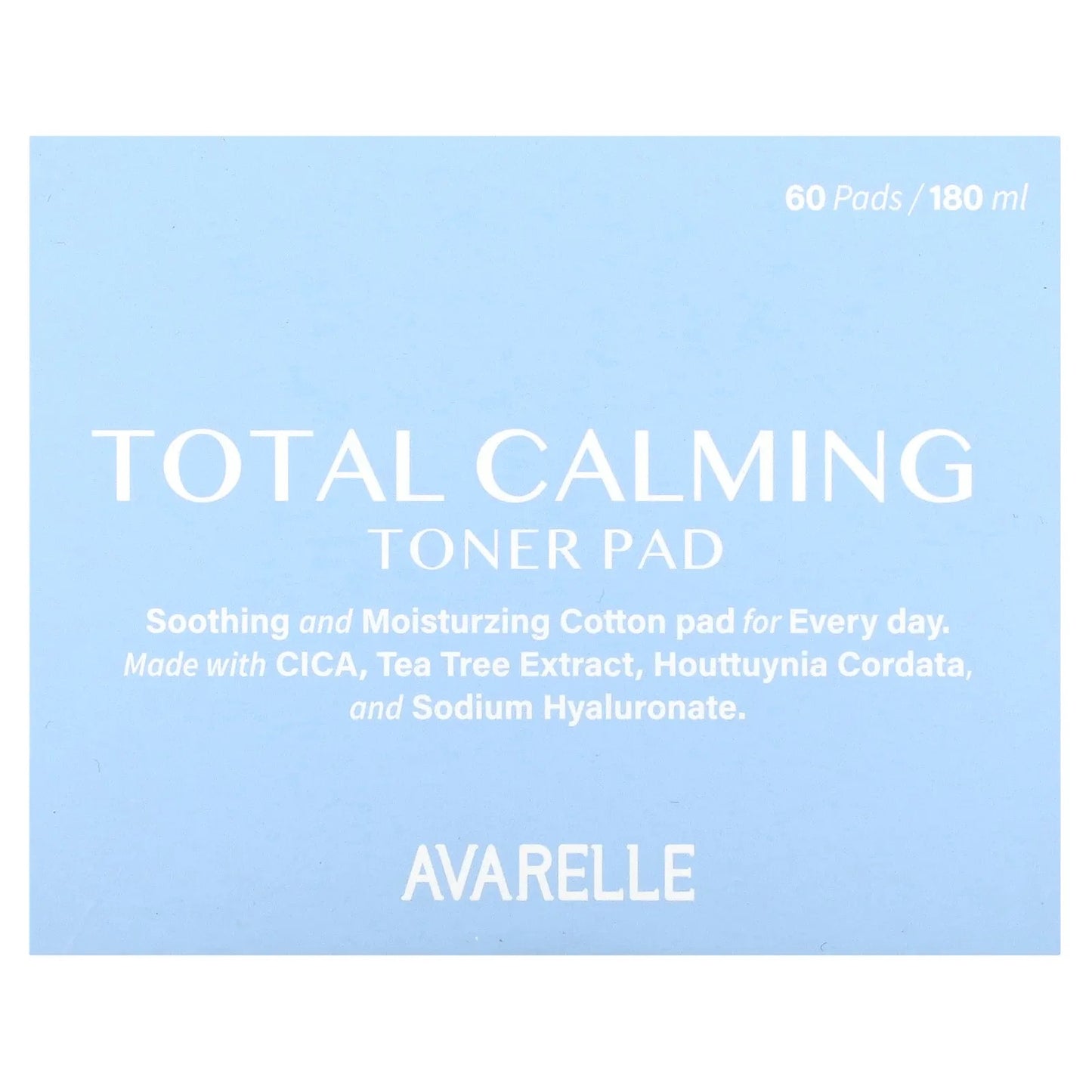 Avarelle
Total Calming Toner Pad, 60 Pads, 180 ml